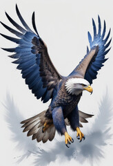 Obraz premium A-majestic-blue-and-gray-eagle-with open wings