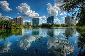 Fototapeta premium Florida City. Orlando Skyline: American City Landscape in Florida, USA