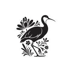 Jacana Bird Silhouette - Jacana Bird Illustration - Jacana Bird Vector.