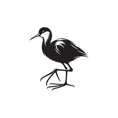 Jacana Bird Silhouette - Jacana Bird Illustration - Jacana Bird Vector.