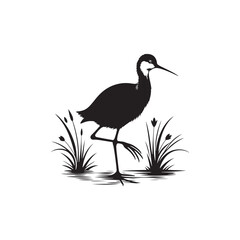 Jacana Bird Silhouette - Jacana Bird Illustration - Jacana Bird Vector.