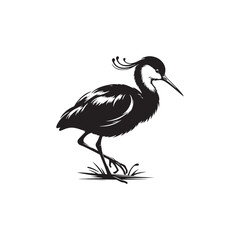 Jacana Bird Silhouette - Jacana Bird Illustration - Jacana Bird Vector.