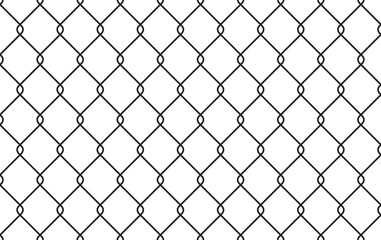 Fototapeta premium Metal fence background with a mesh steel chain pattern. Vector