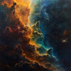 Fototapeta premium Nebula Cascade - Intergalactic Landscape