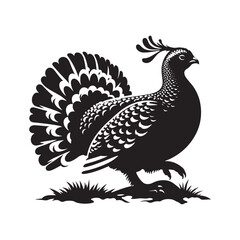 Willow Ptarmigan Silhouette - Willow Ptarmigan Illustration - Ptarmigan Vector.