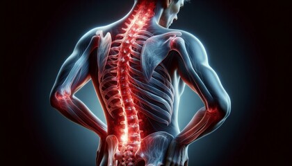 Spine Pain Highlight in Human Body