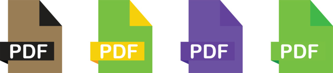 pdf icon set vector. Paper sign and symbol. File Icon