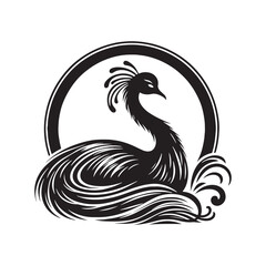 Rhea Vector Silhouette - Rhea Illustration - Bird Vector