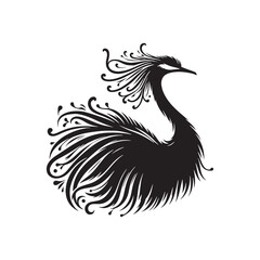 Rhea Vector Silhouette - Rhea Illustration - Bird Vector