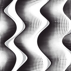 Abstract Black and White Halftone Pattern