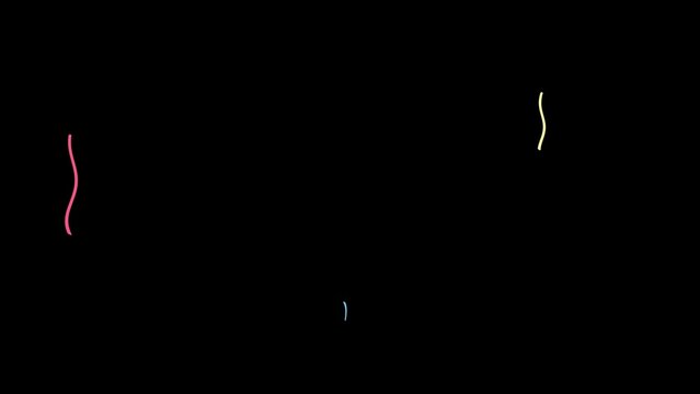 打ち上げ花火のカラフルな背景素材（透過）