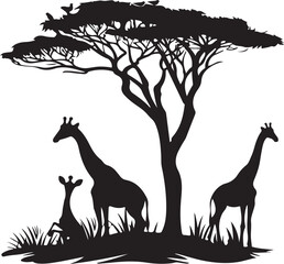 Safari animal Silhouette Vector illustration