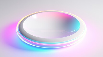 Obraz premium Abstract Glowing Bowl with Holographic Light Effects
