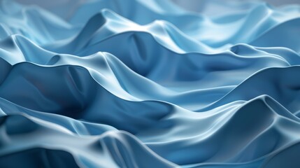 Obraz premium Abstract background of smooth, undulating blue shapes resembling ocean waves, with a glossy, liquid-like surface