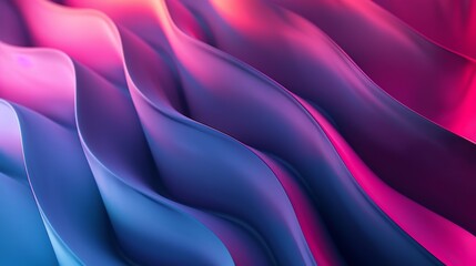 Fototapeta premium A vibrant abstract background of undulating, wavy forms in shades of pink, purple, and blue, creating a dynamic and fluid visual effect