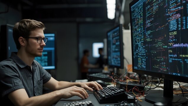 A story where a glitch in the internet's code starts altering reality, and a team of programmers races against time to fix it ai_generated