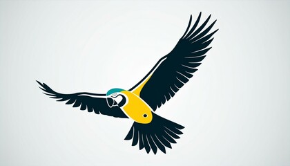 Fototapeta premium A minimalistic parrot icon isolated for making logo with copy space