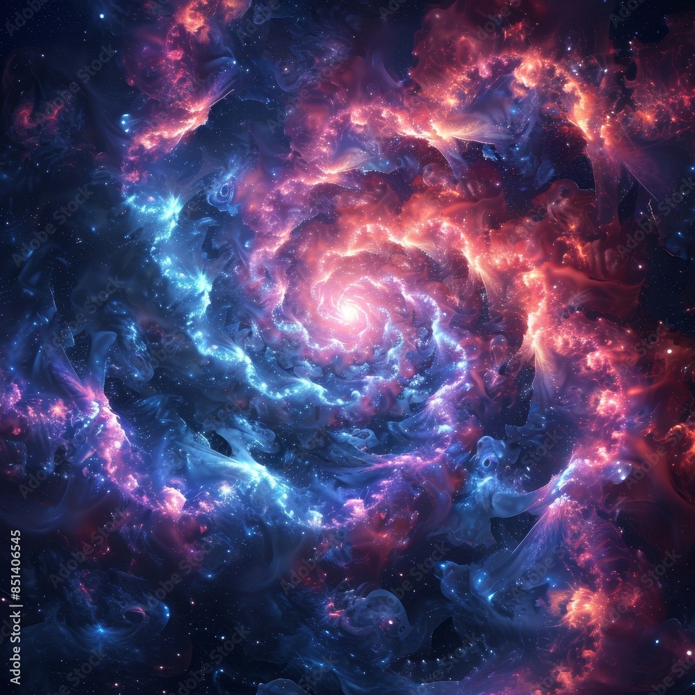 Wall mural galactic whispers: starry fractals