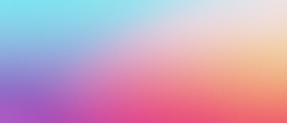 Obraz premium Vibrant Gradient Background with Smooth Transition of Colors from Blue to Pink and Orange, blurred noise and grainy texture
