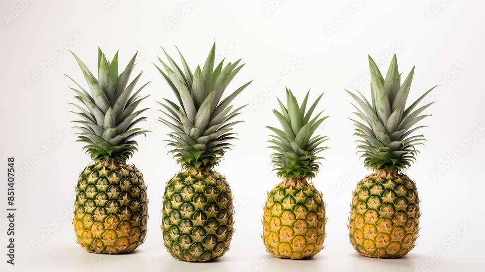 Wall mural pineapple on white background