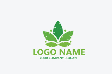  leaf logo design ready vector template