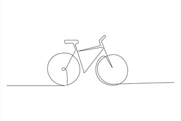 Continuous one line bicycle outline on a white background vector art illustration © MdOmar