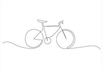 Continuous one line bicycle outline on a white background vector art illustration © MdOmar