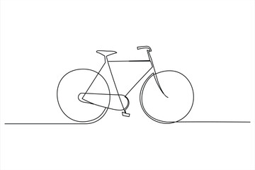 Continuous one line bicycle outline on a white background vector art illustration © MdOmar