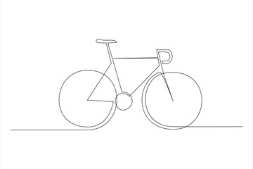 Continuous one line bicycle outline on a white background vector art illustration © MdOmar