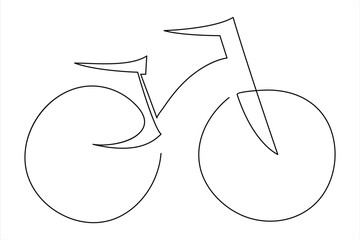 Continuous one line bicycle outline on a white background vector art illustration © MdOmar