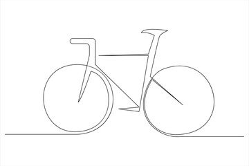 Continuous one line bicycle outline on a white background vector art illustration © MdOmar