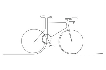 Continuous one line bicycle outline on a white background vector art illustration © MdOmar