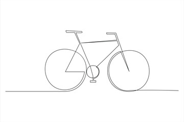 Continuous one line bicycle outline on a white background vector art illustration © MdOmar