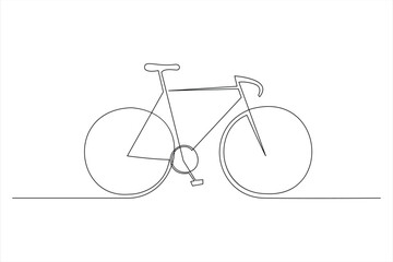 Continuous one line bicycle outline on a white background vector art illustration © MdOmar