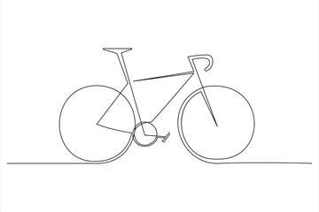 Continuous one line bicycle outline on a white background vector art illustration © MdOmar
