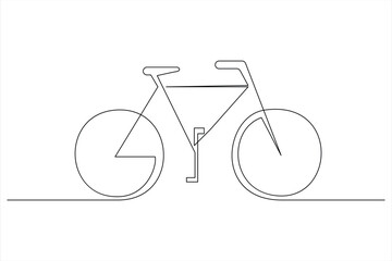Continuous one line bicycle outline vector art illustration © MdOmar