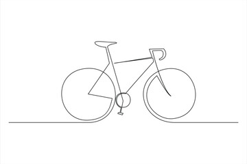 Continuous one line bicycle outline on a white background vector art illustration © MdOmar
