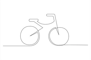 Continuous one line bicycle outline on a white background vector art illustration © MdOmar