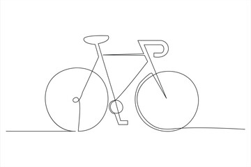 Continuous one line bicycle outline on a white background vector art illustration © MdOmar