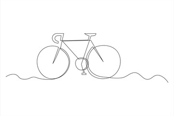 Continuous one line bicycle outline on a white background vector art illustration © MdOmar