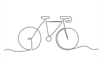 Continuous one line bicycle outline on a white background vector art illustration © MdOmar