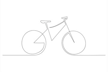 Continuous one line bicycle outline vector art illustration © MdOmar