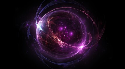 Obraz premium A Glowing Purple Nebula with Stellar Energy and Celestial Swirls in the Dark Cosmos