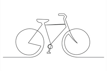 Continuous one line bicycle outline vector art illustration © MdOmar