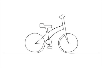 Continuous one line bicycle outline vector art illustration © MdOmar