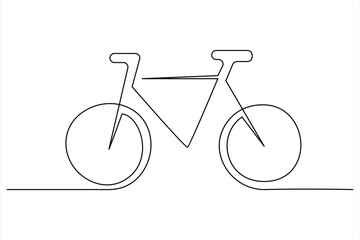 Continuous one line bicycle outline vector art illustration © MdOmar