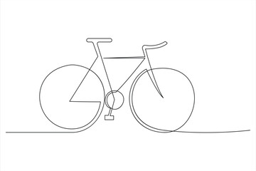 Continuous one line bicycle outline vector art illustration © MdOmar