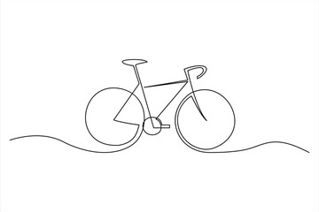 Continuous one line bicycle outline vector art illustration © MdOmar