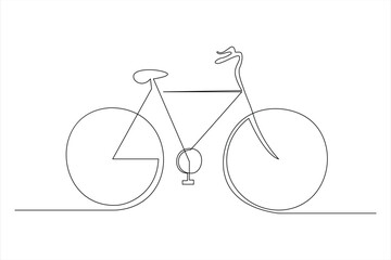 Continuous one line bicycle outline vector art illustration © MdOmar
