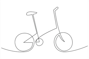Continuous one line bicycle outline vector art illustration © MdOmar